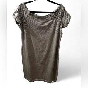 H&M Striped Midi Dress - Black and White